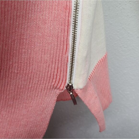 Raffi Cotton Knit Boatneck Sweater Pink/Cream Size Medium - Picture 4 of 7